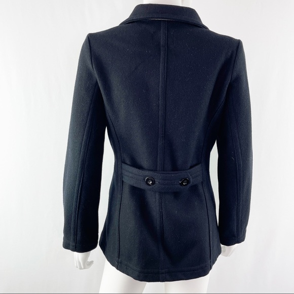 A. Gold E Size XS Black Wool Button Front Coat Jacket Agolde